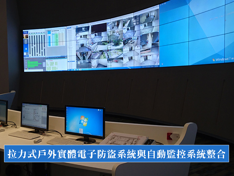 拉力式戶外實體電子防盜系統與自動監控系統整合